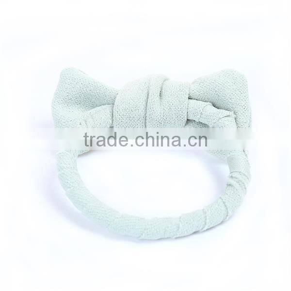 China Cheap Wholesale Bowknot Green Fabric Hair Ties