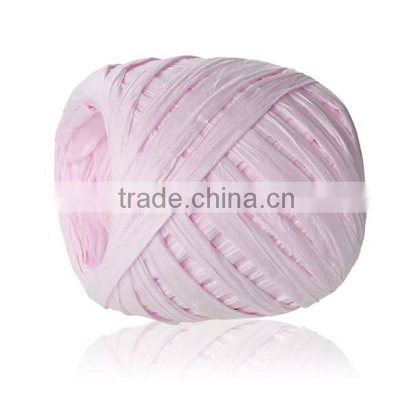 Raffia Paper Jewelry Ribbon Cord Pink 0.2mm, 4.0mm-8.0mm, 2 Rolls (Approx 20 M/Roll)