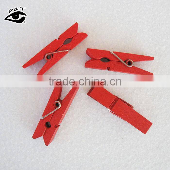 8 Colors Wood Clip Cute Fancy Paper Peggs Family Photo Pegs Zakka Official Clips