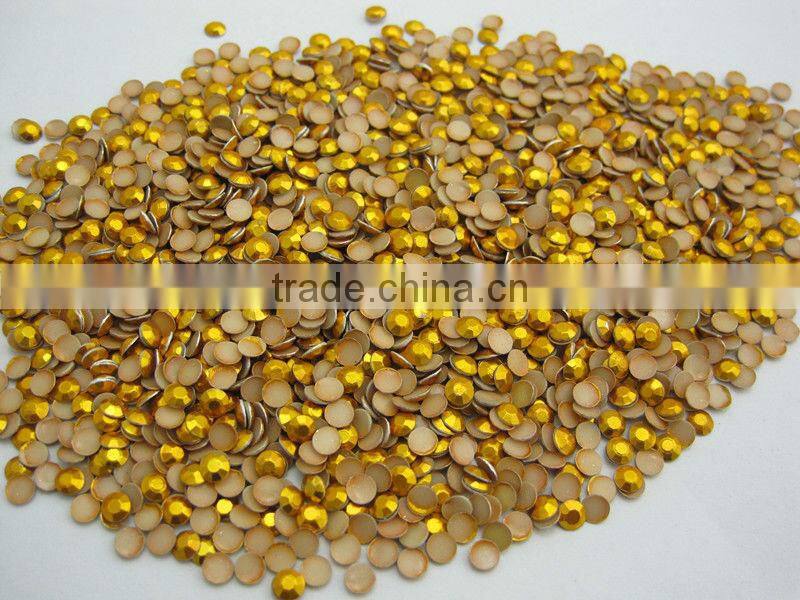 Octagon for hot fix motif China quality Aluminum Gold 3mm Rhinestud Hot Fix Octagon