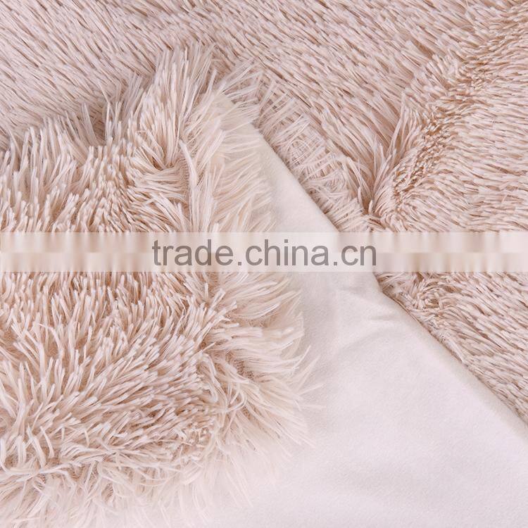 100% polyester promotion solid long pile fake fur winter blankets