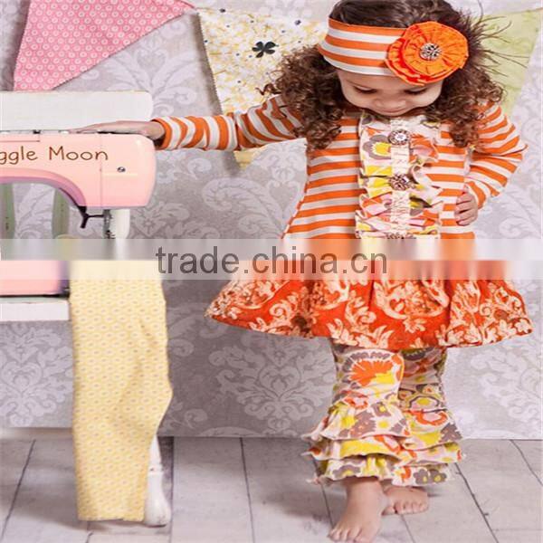 Fashion Style Baby Girls Boutique Snowman Top And Casual Flower Pant Baby Christmas Set Wholesale Baby Clothes