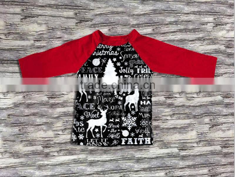 Boutique Children Feather Triple Ruffle Raglan sleeve baby Icing Raglan Shirts