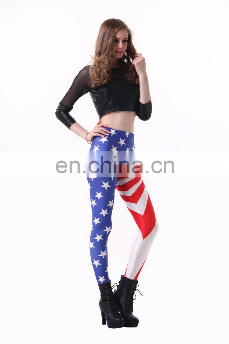 Country Flag Sublimation 3d Digital Custom Printing Women High Waist Leggings