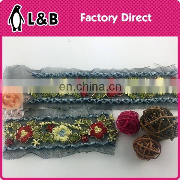 Mutli color Mechanical Embroidery Flower Patch for clothing