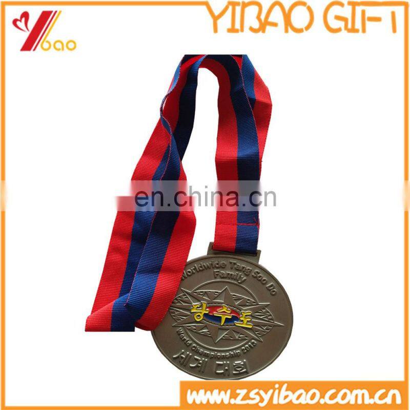 Competition custom award metal running sports medal with ribbon