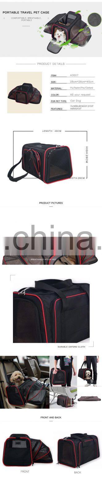 Wholesale Luxury Collapsible Small Airline Approved Portable Foldable Pet Dog Travel Carrier