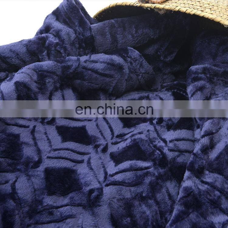 Custom Design Polyester Printed royal blue Flannel Fleece brushed Blanket for winter