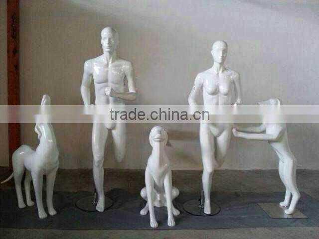 Fashion Fiberglass dog mannequin,white mannequin manikin dog wholesale mannequin G1-BK