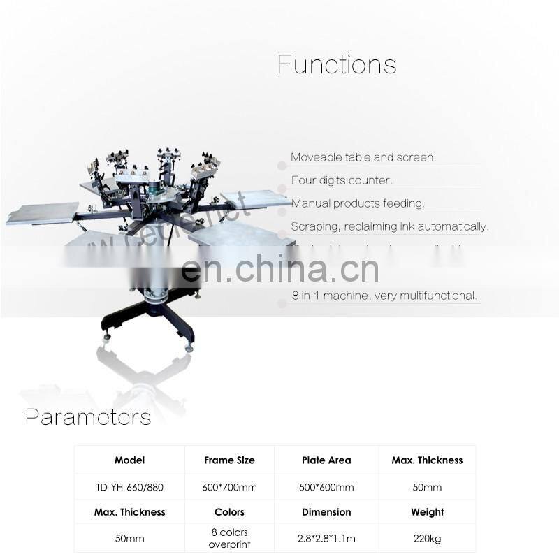 T&D automatic screen printing press for t shirts