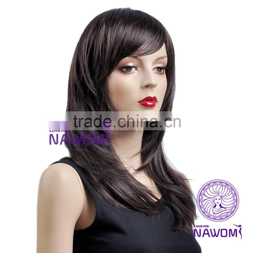 fashion ladies slanting bang wigs fair