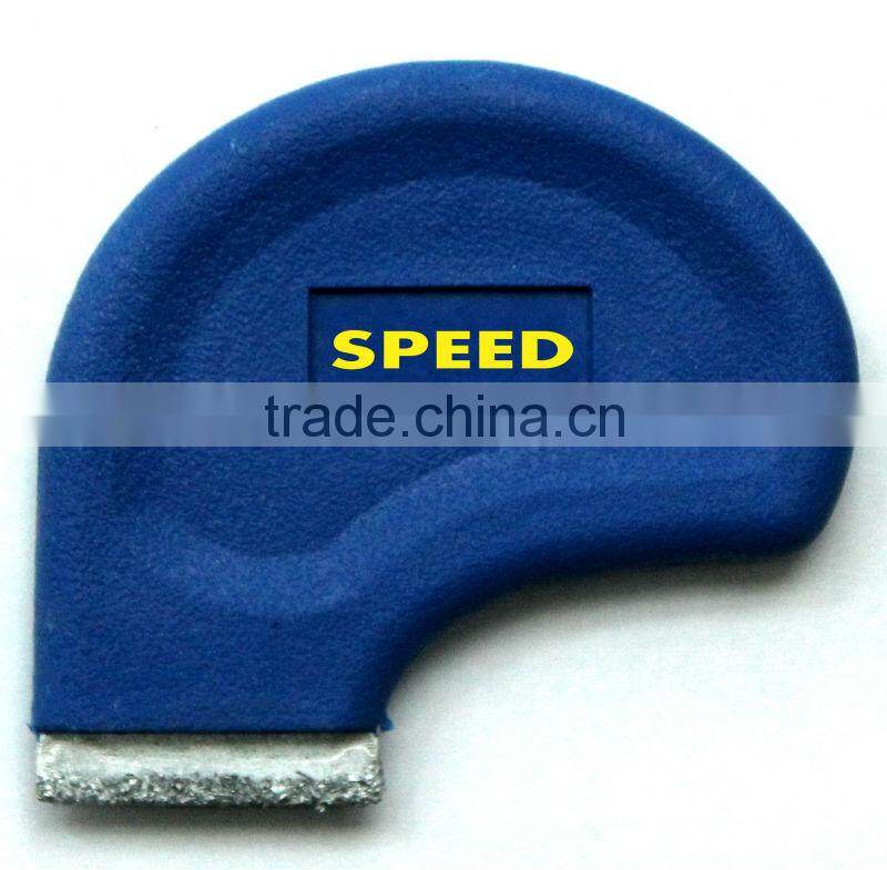 Tile grout removal saw with carbide grit edge