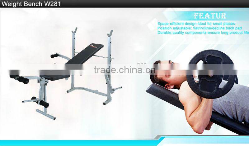 NEW WEIGHT BENCH PRESS W281 AND BARBELL ADJUSTABLE CURLS HOME GYM EXERCISE EQUIPMENT