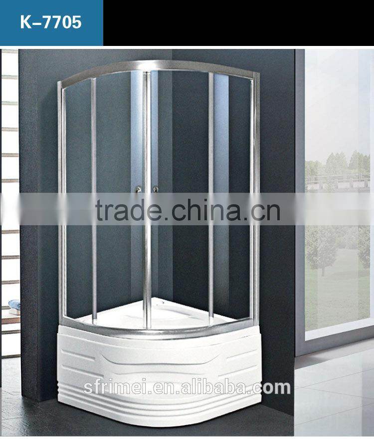 Modern Design Freestanding Corner Acrylic Deep Tray Glass Shower Enclosure