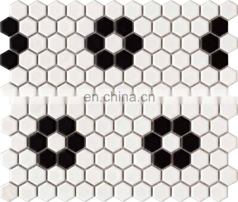 High Quality Hexagon Wall Tile Multi-Color Ceramic Mosaics Kitchen Bathroom Pool Tile Mosaic