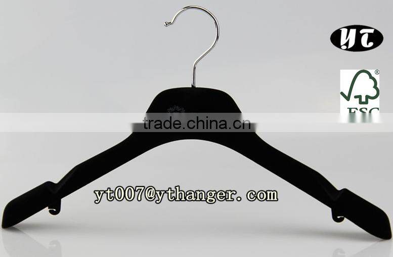 Flocked hanger,velvet coated hanger and pants hanger with clamp