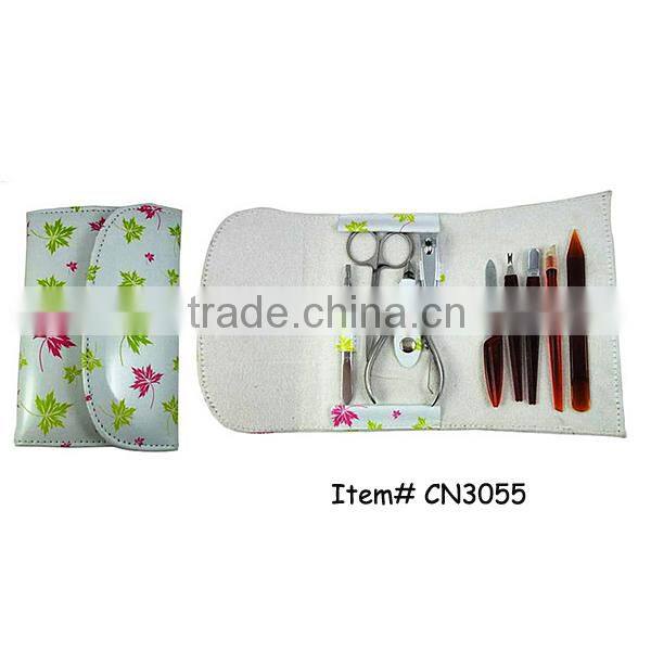 Plant flower printing nail file nail clipper wholesale beauty manicure set