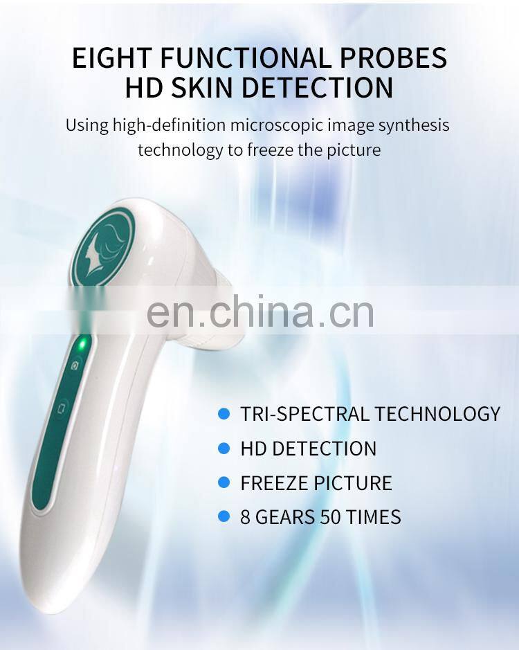 8 IN 1 Hydrogen Oxygen Small Bubble Instrument Facial Clean Oxygen Injection Wrinkle Removal Beauty Machine With Skin Testing