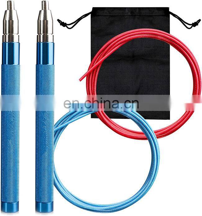 High Speed Skipping Rope Tangle-Free with Self-Locking Screw-Free Design Rope-Adjustable (2 Cables) Aluminum Alloy Non Slip Hand