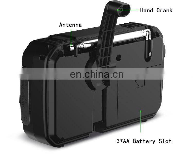 small pocket am fm portable radio with built-in rechargeable emergency light weather crank solar radio emergency flashlight