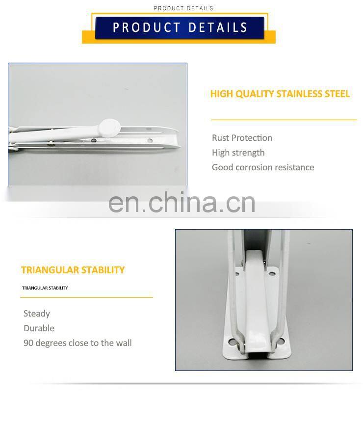 K Design Decorative White Powder Coated Folding Mounted Support Wall Hanging Bracket