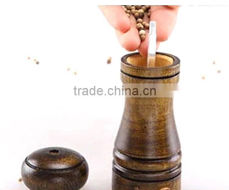 Wood Pepper Mill with Strong Ceramic Grinder 8"