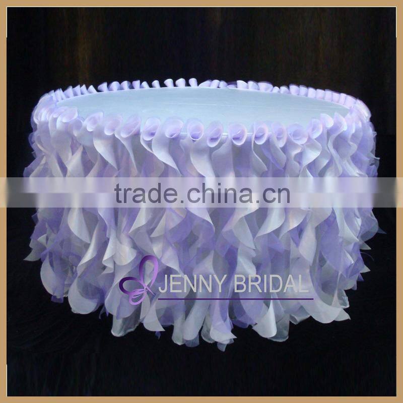 TC055A HOTSALE good design organza curly willow table skirt
