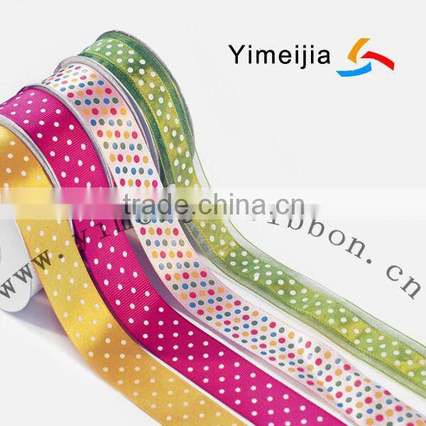 printed dot satin ribbon