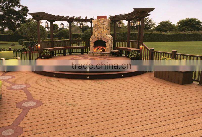Eco-tech WPC decking flooring anti-slip,UV protect and waterproof no rotting