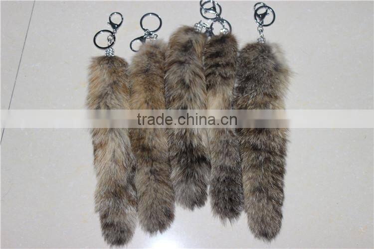 Factory Direct Genuine Fox Tail Keychain Fur Tassel Women Bags Accessories