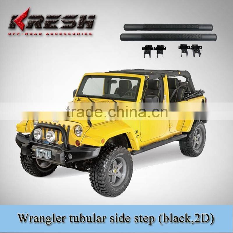 Hot sale chrome and black Wrangler jk black tubular side bar for 2007-2015JK