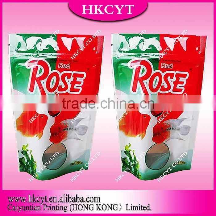 Fish feed packaging bag/fish food plastic packaging bag with zipper/Bottom guseet food grade plastic paakaging