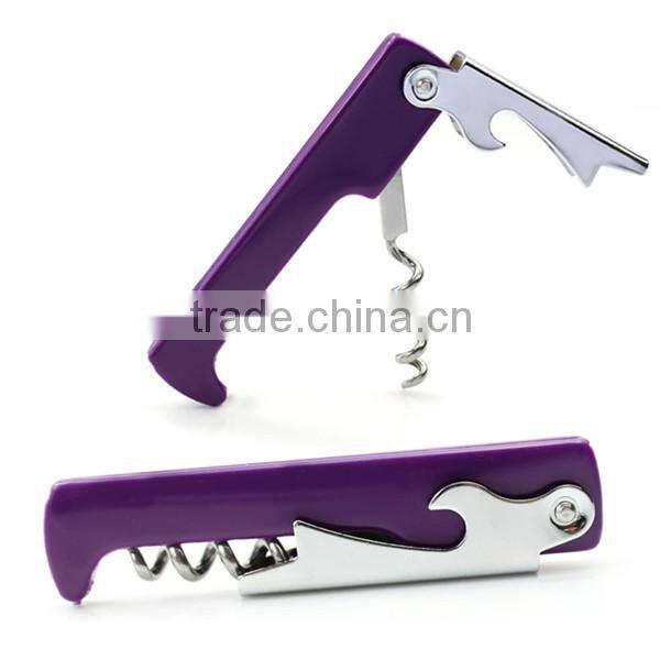 Professional plastic corkscrew wine opener
