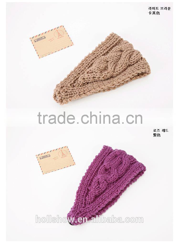 Fashion Ladies Vogue Magnetic Solid Color Stretchable Knitted Headband