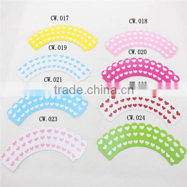 Eco friendly Party Supplies Blue Wedding Cake Decoration Chevron Dot Stripe Star Heart Cupcake Wrappers