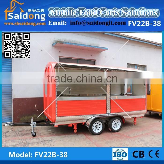 Newest design BBQ cart-kebab van-coffee cart trailer for sale coffee,snack food,crepe