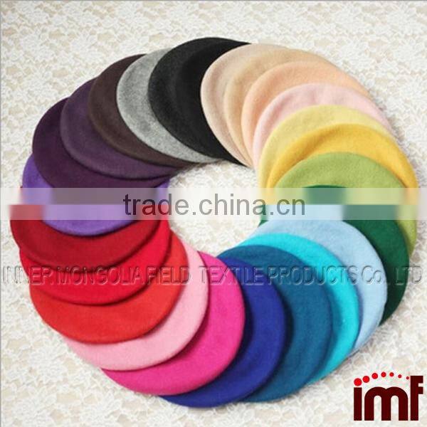 Luxury Traditional Black Wool Beret Cap Hat