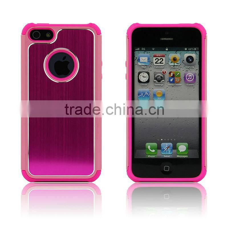 Hybrid Hard Case Rugged Rubber Armor Hybrid Aluminum and TPU Hard Case for iPhone 4/4S, iPhone 5/5S