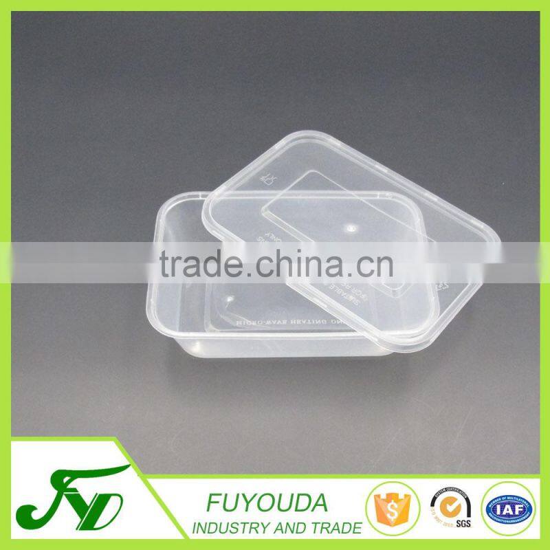 China produce big clear disposable microwave PP food container