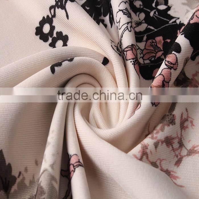 fashion designs digital printed DTY polyester spandex fabric for woman clothing