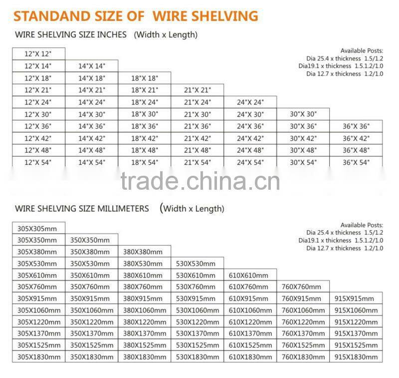 Wire storage shelf for Supermarket light duty or Home