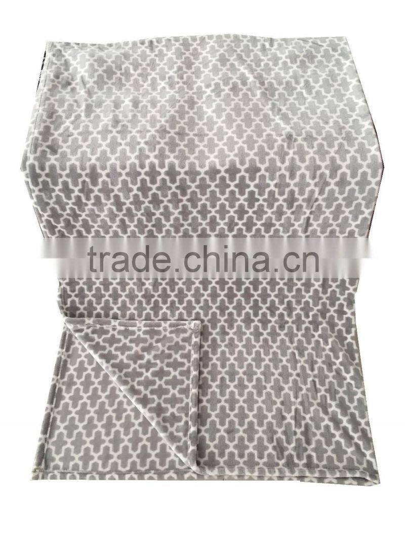 luxury printed flannel /coral throw/blanket home textile