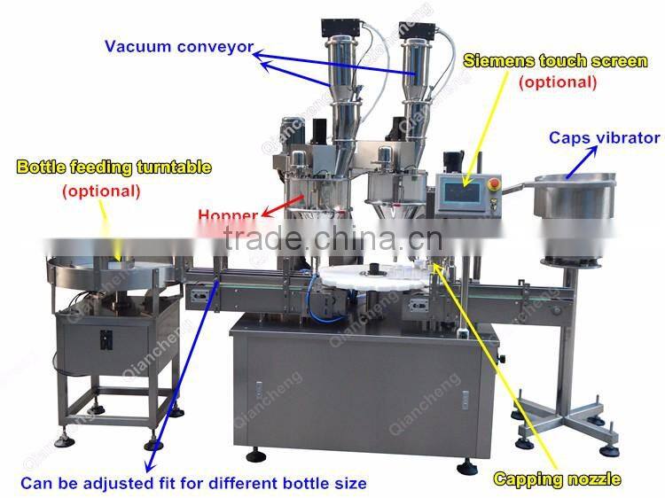 Shanghai factory Automatic powder filling and capping machine,powder filler