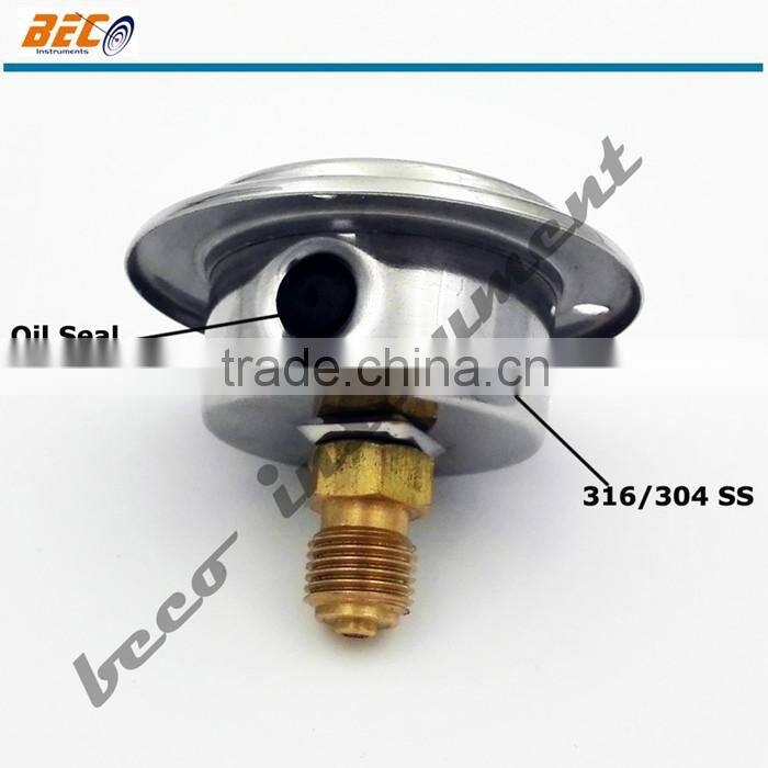 (YTN-40BD) 40mm brass connection center back with flange type manometer price of pressure gauge