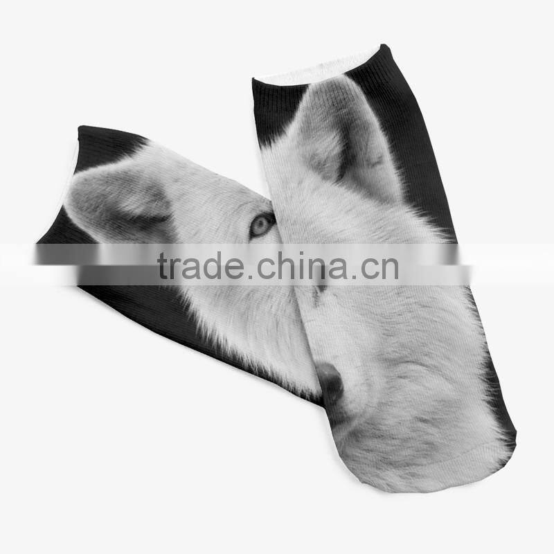 high quality animals 3d digital full print colorful men ankle socks gay