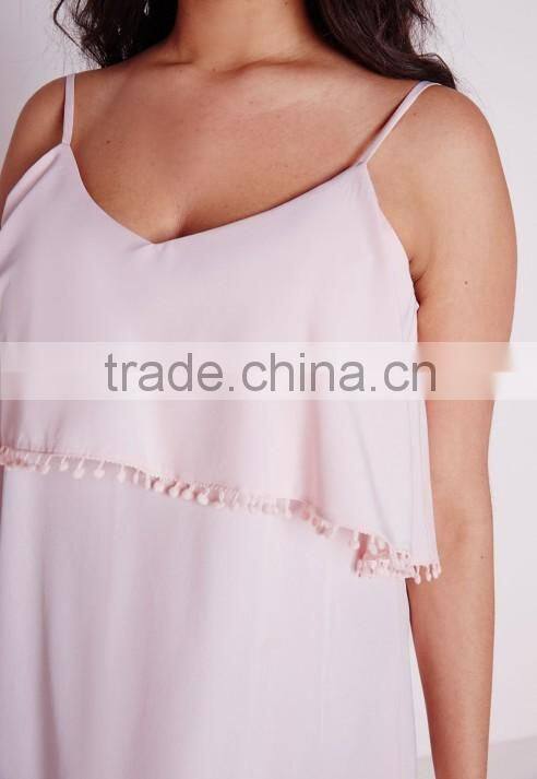 Plus size frill detail strappy dress