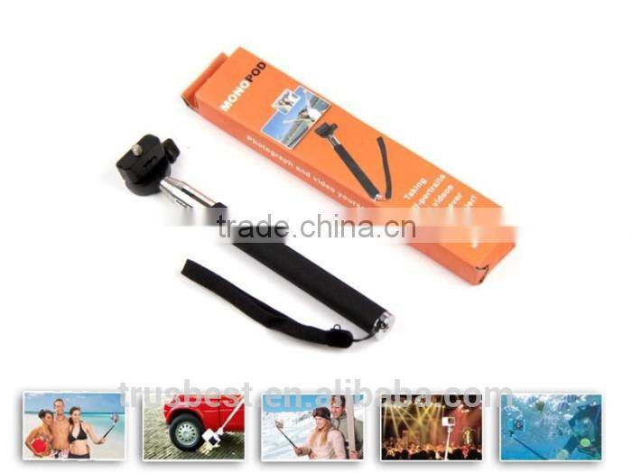 Wireless Self Selfie Stick Handheld Monopod+Clip Holder+Bluetooth Camera Shutter Remote Controller for iPhone Samsung gopro