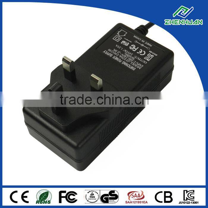 Power tek 100 240VAC adapter to 24V 1.25A DC power supply