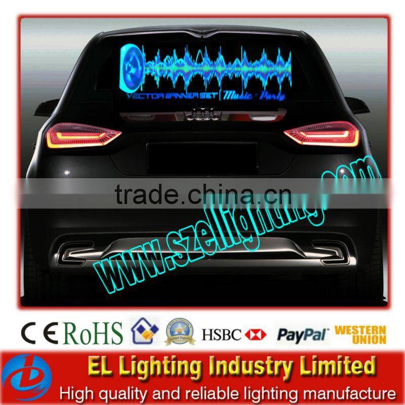 customized logo printed el car sticker,equalizer el car sticker