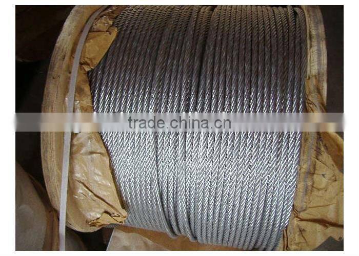 Manufacture 6*19+IWRC galvanized steel wire rope/steel cable